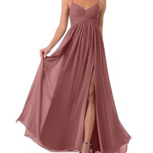 Azazie Alia Desert Rose bridesmaid dress